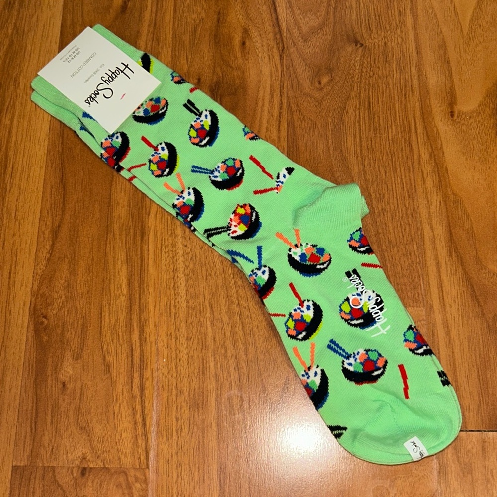 MEN’S NWT Happy Socks Sushi 🍣 Print Combed Cotton Socks